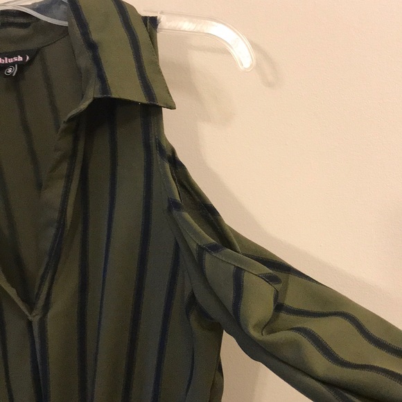 Green/Black Cold weather shoulder dress SMALL - Picture 3 of 5